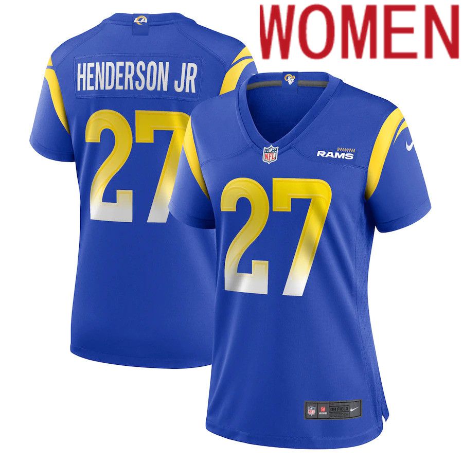 Women Los Angeles Rams #27 Darrell Henderson Jr Nike Royal Game NFL Jersey